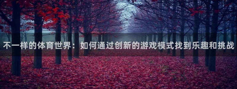 不一样的体育世界：如何通过创新的游戏模式